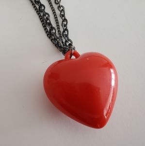 Sweet Vintage celluloid Red Heart Pendant